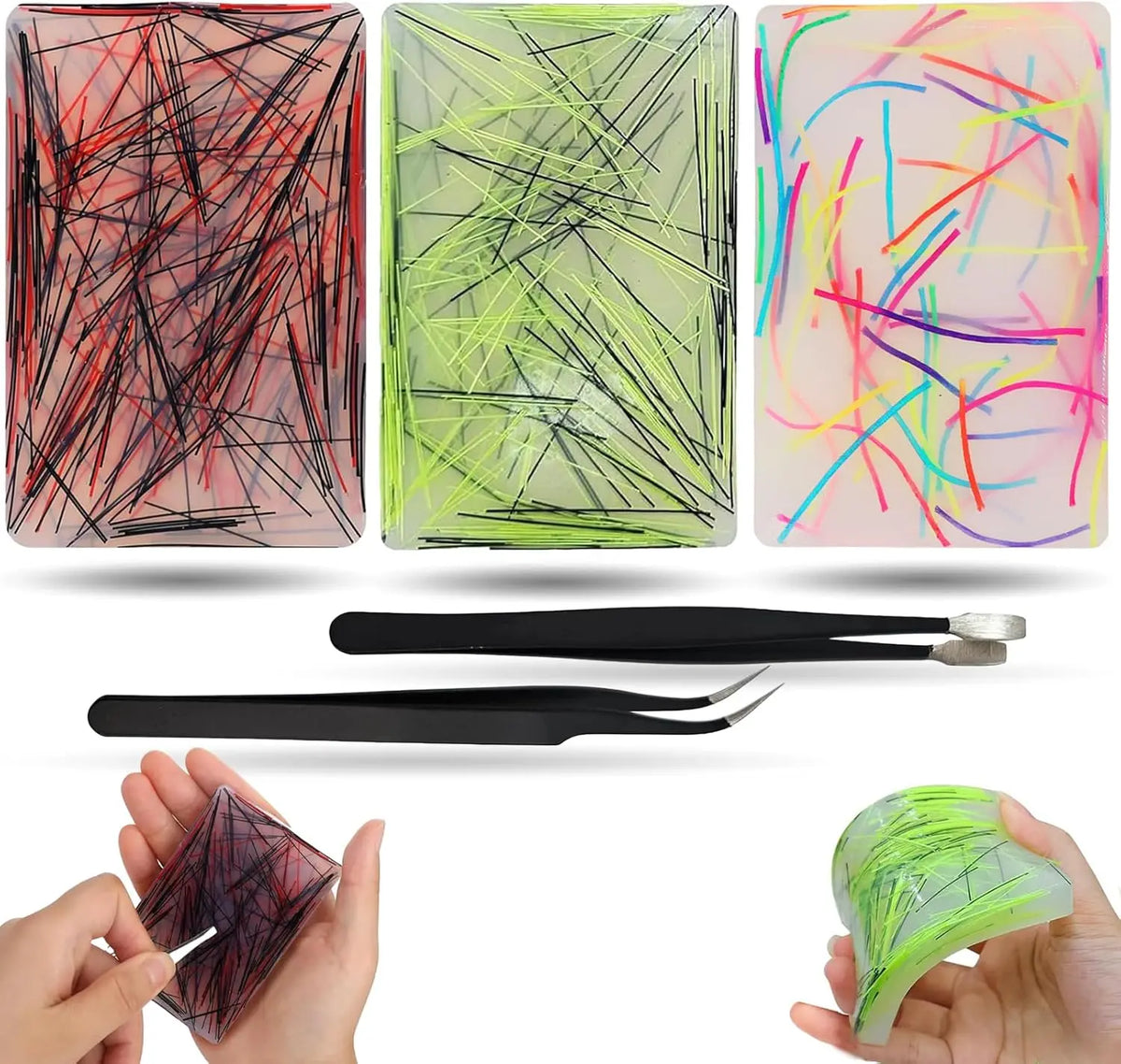 Skin Picking Fidget Toys Silicone Sensory Picky Pad with Tweezer Anxiety Stress Relief Hair Pulling Sensory Toys for Kids Adult