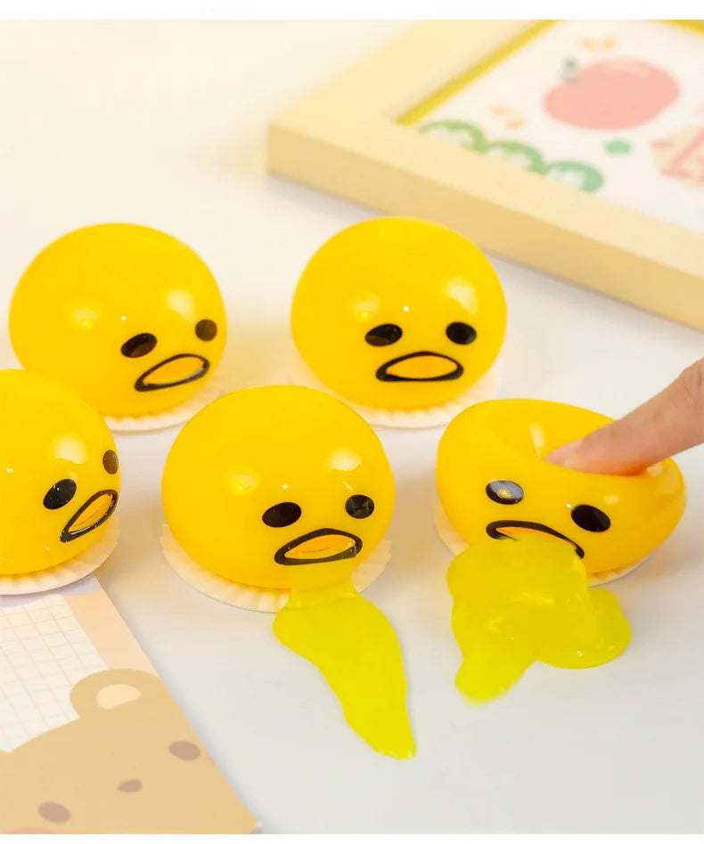 New Squishy Puking Egg Yolk Stress Ball With Yellow Goop Relieve Stress Toy Funny Squeeze Tricky Antistress Disgusting Egg Toys