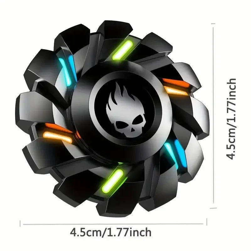 YIJOO Luminous Fingertip Spinning Top EDC Sensory Toys Metal Mute Fidget Spinner Rainbow Light Fidget Toys
