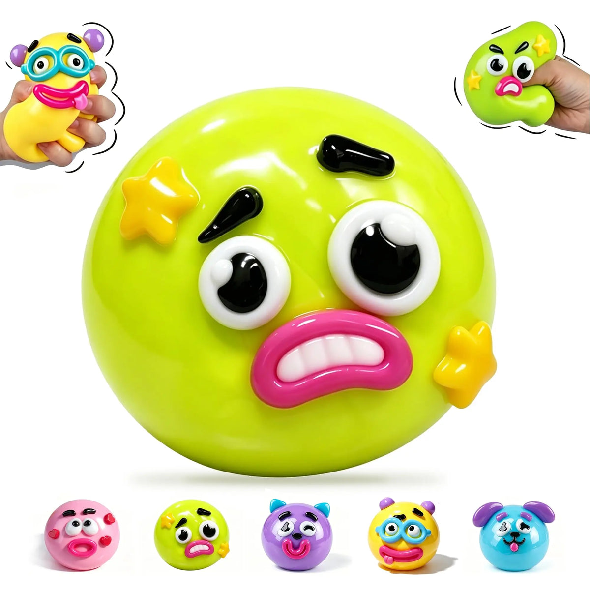 NEW Smushers Squishy Curiosities Dog Face Swap Squishy Toy Soft Moldable Cute Slow Rise Squeeze Toy Relaxing Sensory fun toys