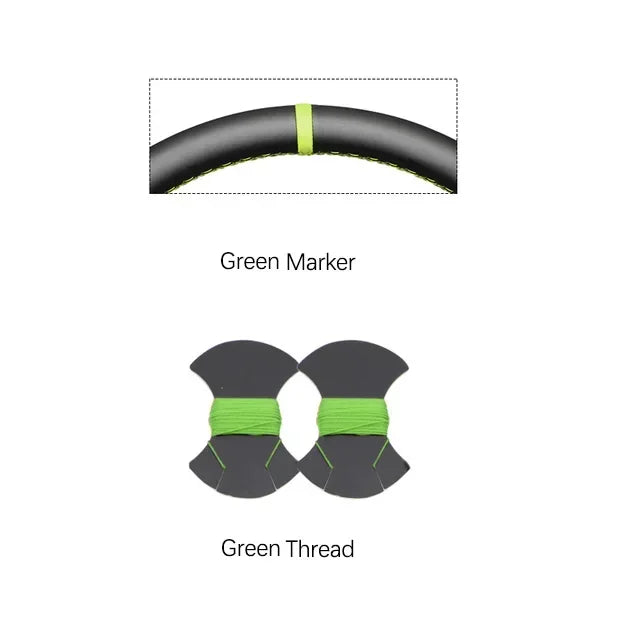 Black Faux Leather Car Steering Wheel Cover for Hyundai Sonata Kona Tucson 2023 2024 2025