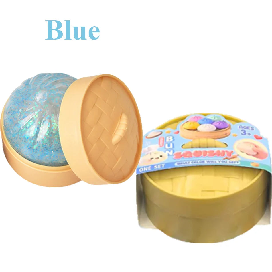 New Colorful Dumpling Squishes Stress Balls Reusable Low Rebound Decompression Toys Dough Ball