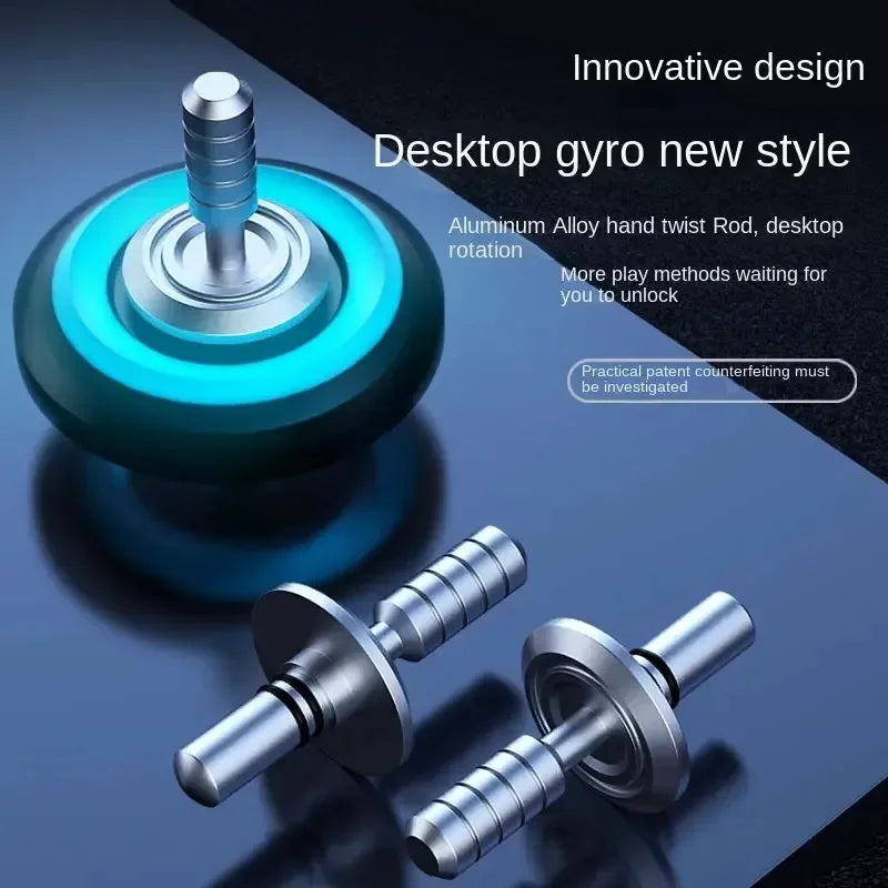YIJOO Luminous Fingertip Spinning Top EDC Sensory Toys Metal Mute Fidget Spinner Rainbow Light Fidget Toys