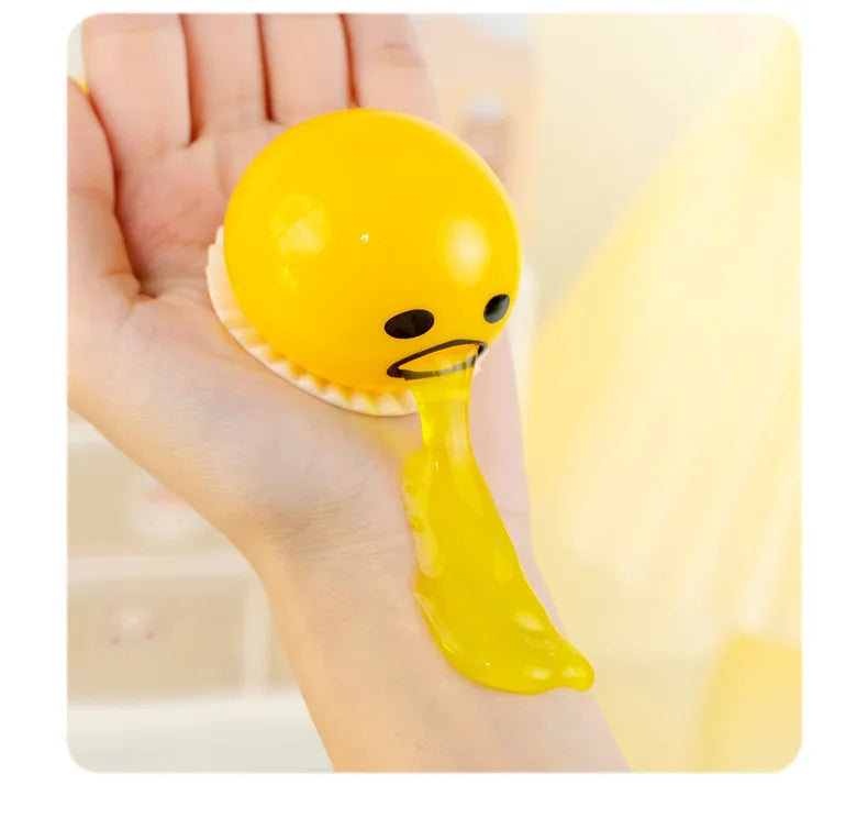 New Squishy Puking Egg Yolk Stress Ball With Yellow Goop Relieve Stress Toy Funny Squeeze Tricky Antistress Disgusting Egg Toys