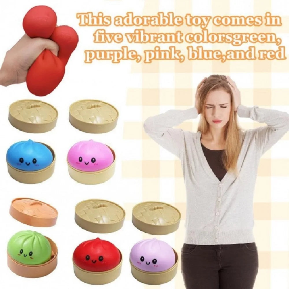 New Colorful Dumpling Squishes Stress Balls Reusable Low Rebound Decompression Toys Dough Ball