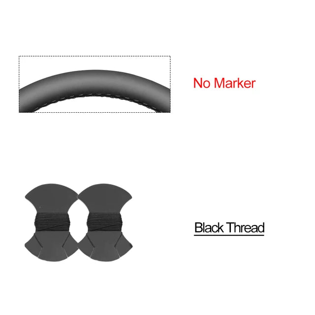 Black Faux Leather Car Steering Wheel Cover for Hyundai Sonata Kona Tucson 2023 2024 2025