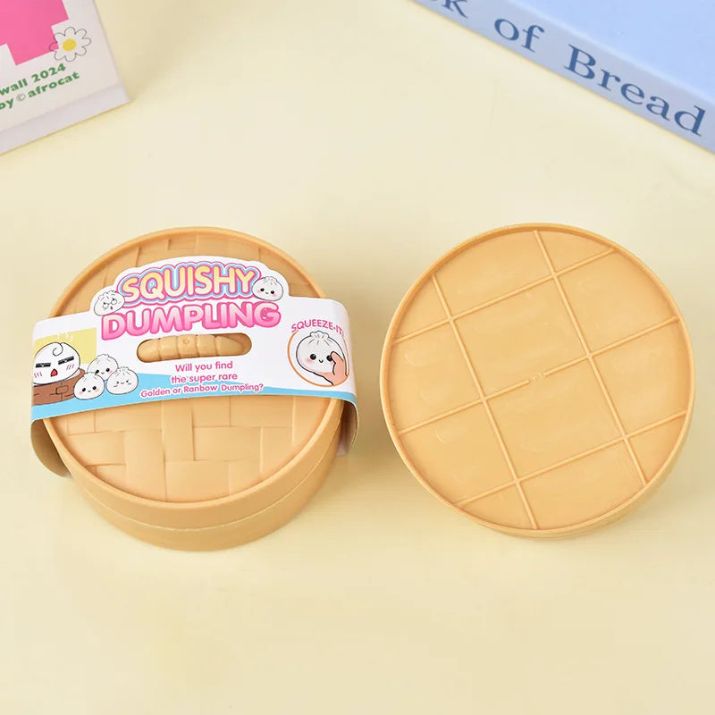 Glitter Dumplings Squishy Soft with Steamer Squishy Fidget Slow Resilience Stress Relief Sensory Ball