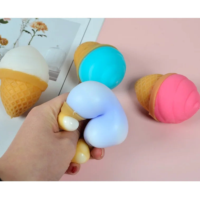 Squeeze Toy Ultra Soft Anti-stress Funny Simulation Food Ice Cream Ball Stress Reliever Toy for Office