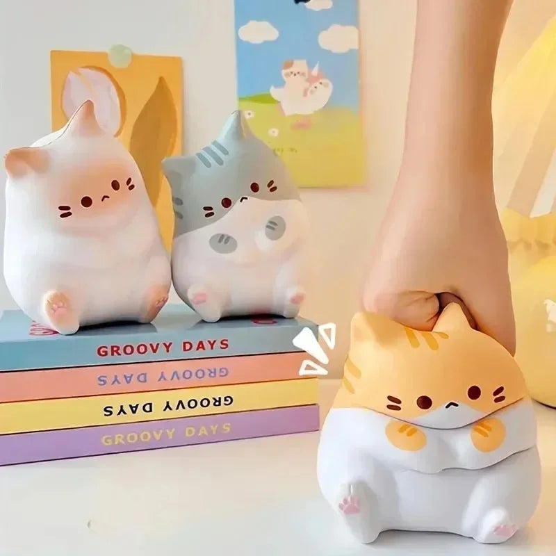 New Cat Stress Relief Squishy Toy PU Slow Rising Squeeze Antistress Ball Cartoon Table Ornaments Squishy Stress Reliever Toys