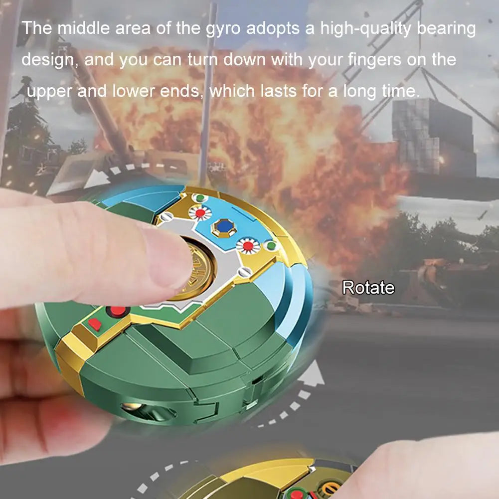 Transforming Dinosaur Robot Tank Fidget Spinner, Creative Cool Change Finger Toy for Kids Adults, Stress Relief Anti-Anxiety