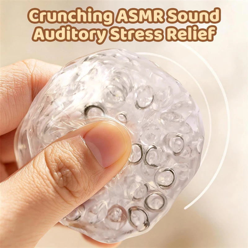 Clear Squishy Balls Ice Beads Squeeze Toy Super Soft Mochi Fidget Toys Moldable Crunch Squeeze Anxiety Relief Toy Gift For Adult