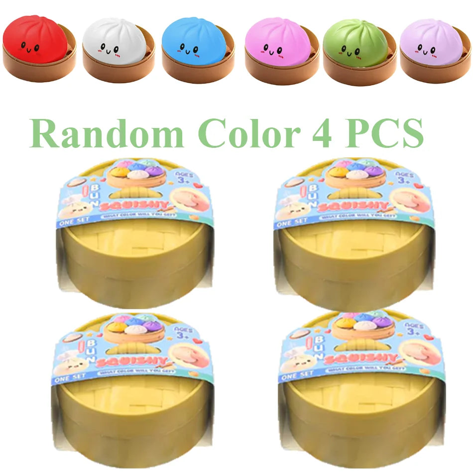 New Colorful Dumpling Squishes Stress Balls Reusable Low Rebound Decompression Toys Dough Ball