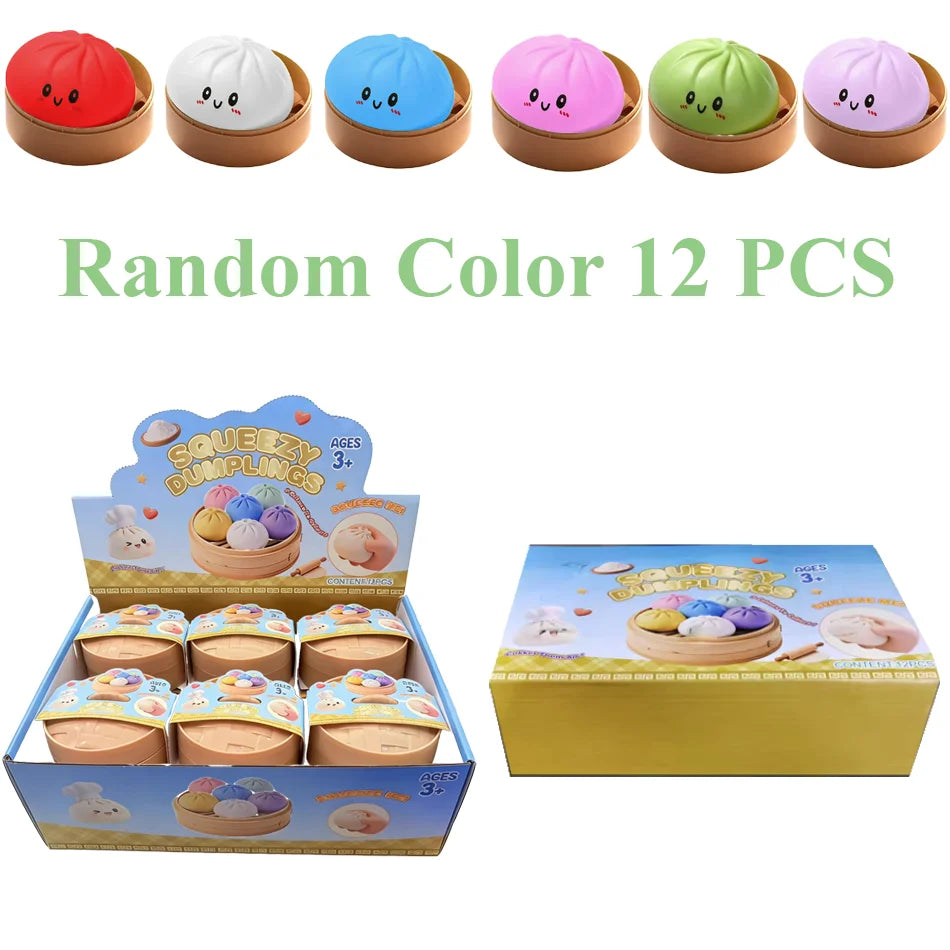 New Colorful Dumpling Squishes Stress Balls Reusable Low Rebound Decompression Toys Dough Ball