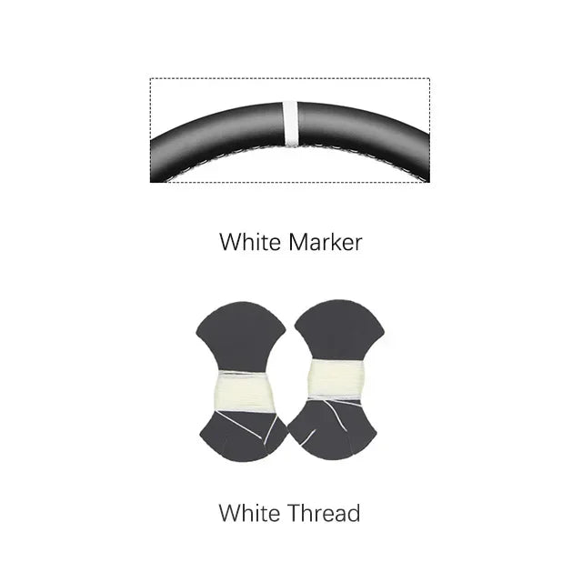 Black Faux Leather Car Steering Wheel Cover for Hyundai Sonata Kona Tucson 2023 2024 2025