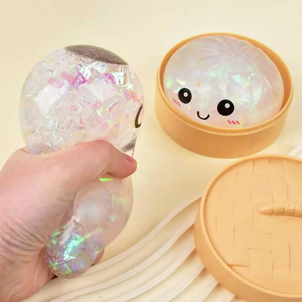 10cm Simulation Flash Dumpling Squishy Toy, Slow Rebound Soft Squeeze Stress Ball, Decompression Fidget Toy for Kids & Adults