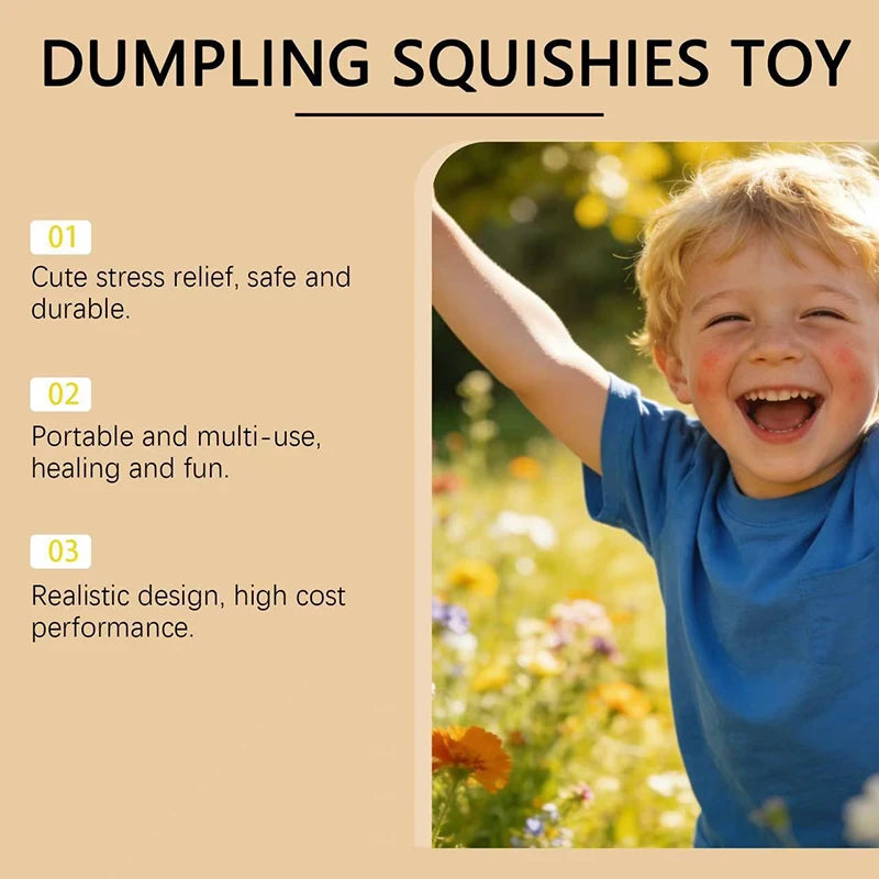 Colorful Simulated Dumpling Squishy Relaxing Relieve Anxiety Antistress Enhance Happiness Rebound Squeeze Reliever Toy