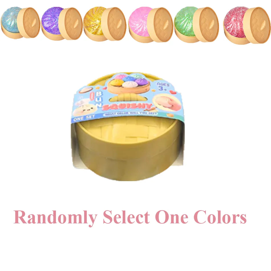 New Colorful Dumpling Squishes Stress Balls Reusable Low Rebound Decompression Toys Dough Ball
