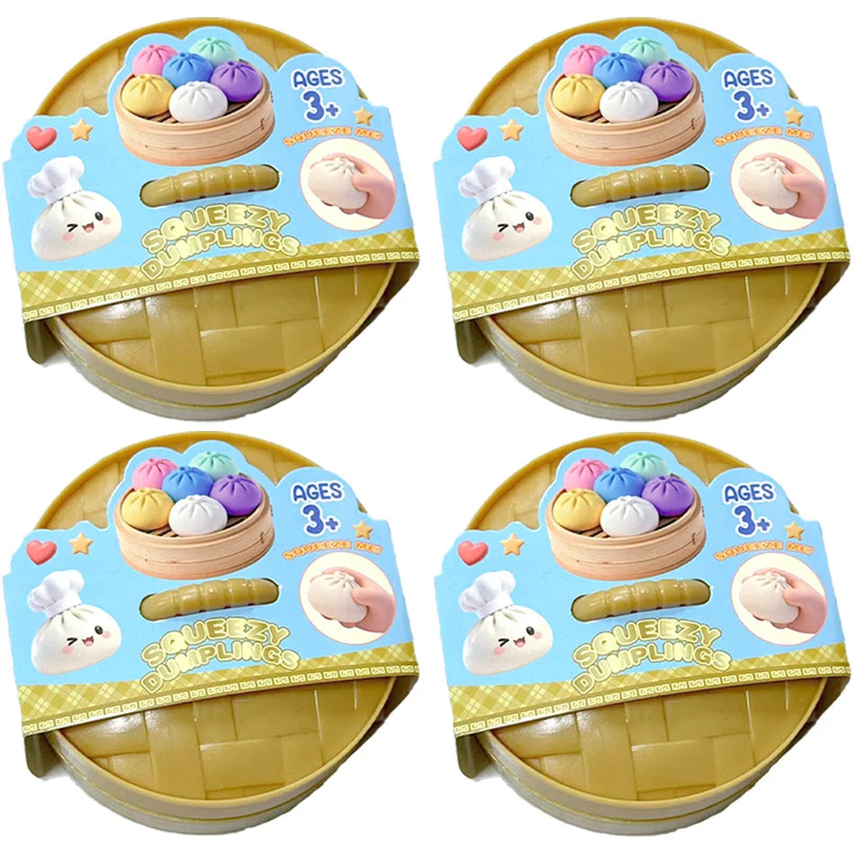 1-12pcs Glitter Dumpling Glitter Dumpling Squishy with Box Dumplings Sensory Squeeze Toy for Stress Relief Toys