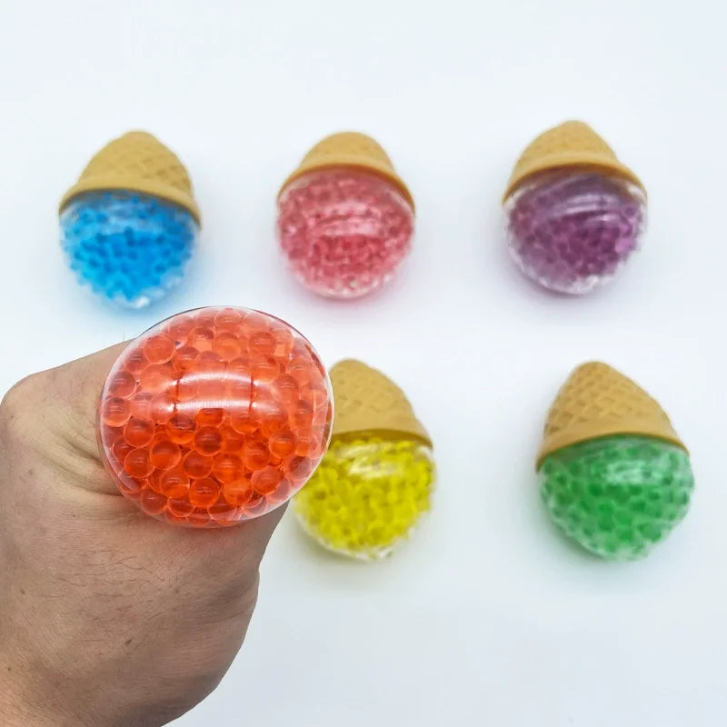 Squeeze Toy Ultra Soft Anti-stress Funny Simulation Food Ice Cream Ball Stress Reliever Toy for Office