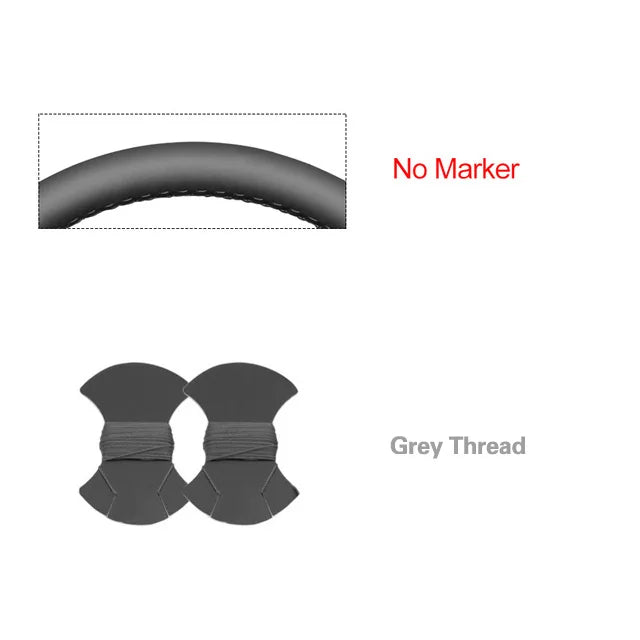 Black Faux Leather Car Steering Wheel Cover for Hyundai Sonata Kona Tucson 2023 2024 2025