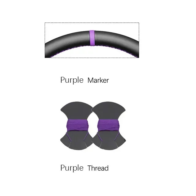 Black Faux Leather Car Steering Wheel Cover for Hyundai Sonata Kona Tucson 2023 2024 2025