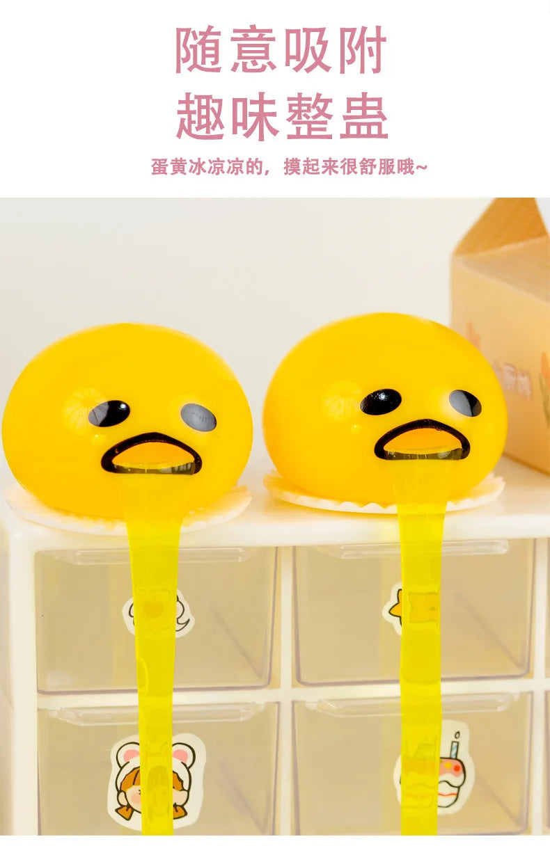 New Squishy Puking Egg Yolk Stress Ball With Yellow Goop Relieve Stress Toy Funny Squeeze Tricky Antistress Disgusting Egg Toys