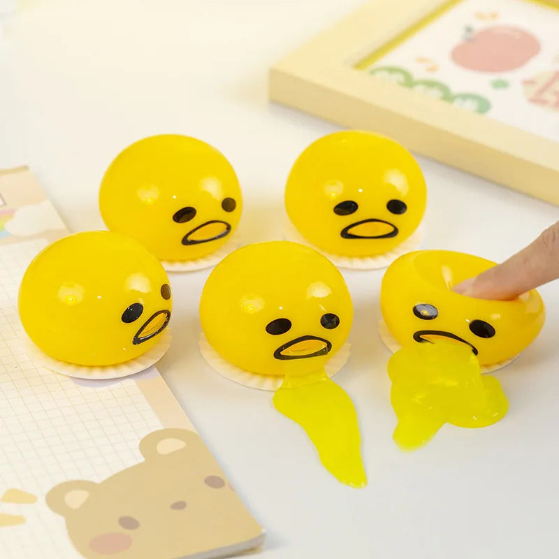 New Squishy Puking Egg Yolk Stress Ball With Yellow Goop Relieve Stress Toy Funny Squeeze Tricky Antistress Disgusting Egg Toys