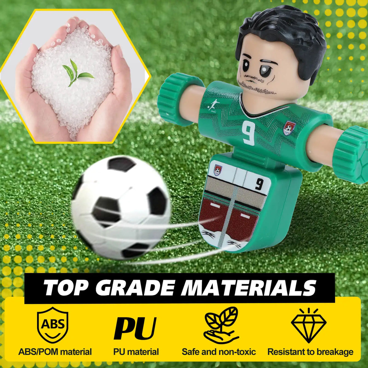 HOT NEW Fidget Spinner Soccer Players, Tabletop Foosball Game Kids Toys, Stress Relief Desktop Décor for Collection