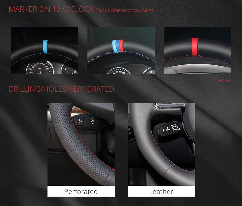 Braiding on The Steering Wheel for Mitsubishi Lancer Evolution EVO X 10 2008 2009-2012 2013 2014 Tuning Car Hand-sewing Cover