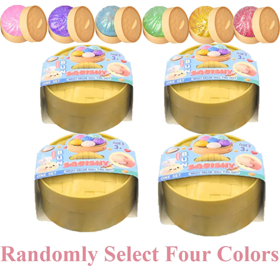 New Colorful Dumpling Squishes Stress Balls Reusable Low Rebound Decompression Toys Dough Ball