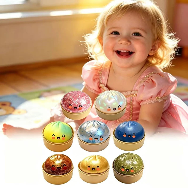 Colorful Simulated Dumpling Squishy Relaxing Relieve Anxiety Antistress Enhance Happiness Rebound Squeeze Reliever Toy
