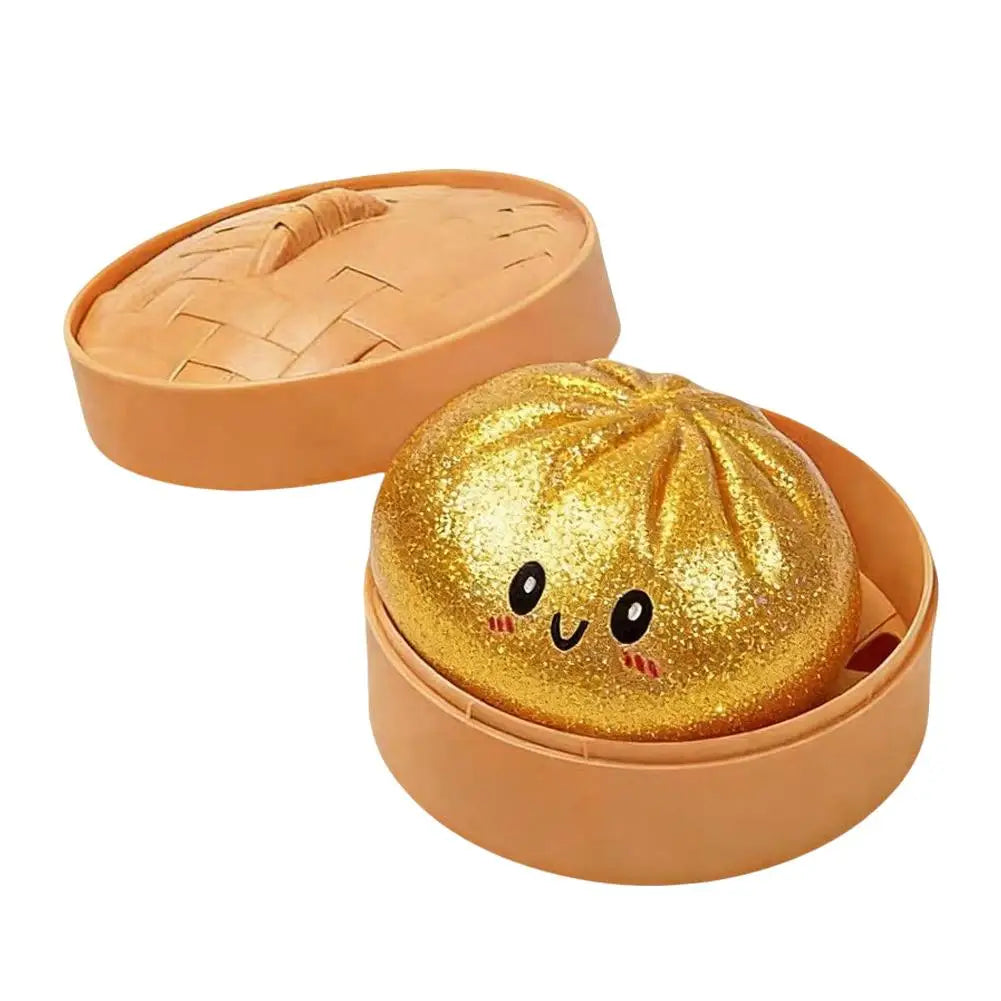 10cm Simulation Flash Dumpling Squishy Toy, Slow Rebound Soft Squeeze Stress Ball, Decompression Fidget Toy for Kids & Adults