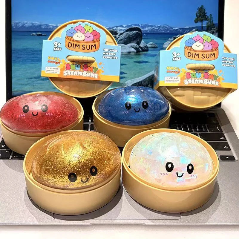 Colorful Simulated Dumpling Squishy Relaxing Relieve Anxiety Antistress Enhance Happiness Rebound Squeeze Reliever Toy
