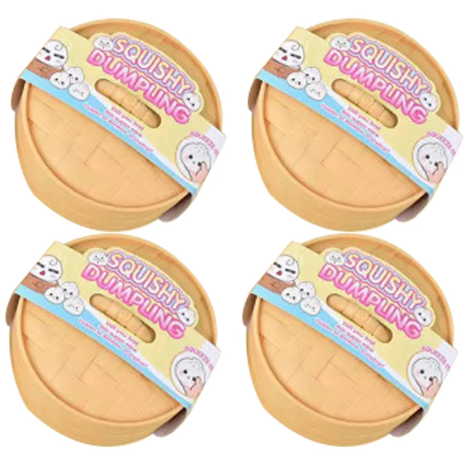 Glitter Dumplings Squishy Soft with Steamer Squishy Fidget Slow Resilience Stress Relief Sensory Ball