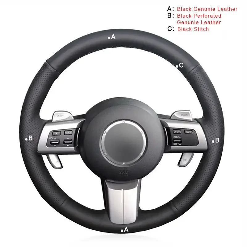 Custom Hand Stitching Steering Wheel Cover for Mazda MX-5 2009-2013 RX-8 2009-2013 CX-7 CX7 2007-2009 Car Steering Wheel Covers