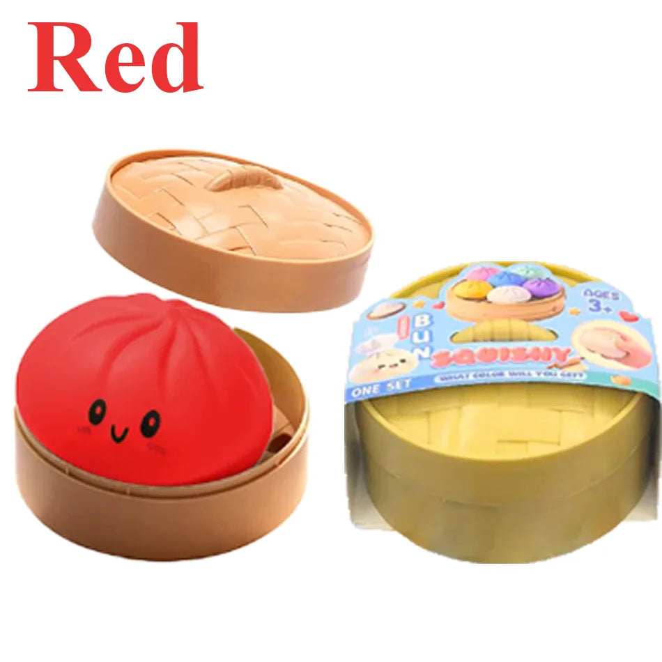 New Colorful Dumpling Squishes Stress Balls Reusable Low Rebound Decompression Toys Dough Ball