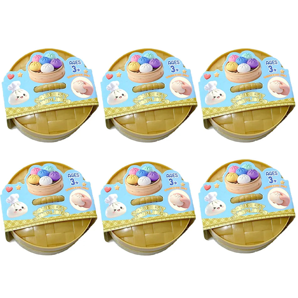 1-12pcs Glitter Dumpling Glitter Dumpling Squishy with Box Dumplings Sensory Squeeze Toy for Stress Relief Toys