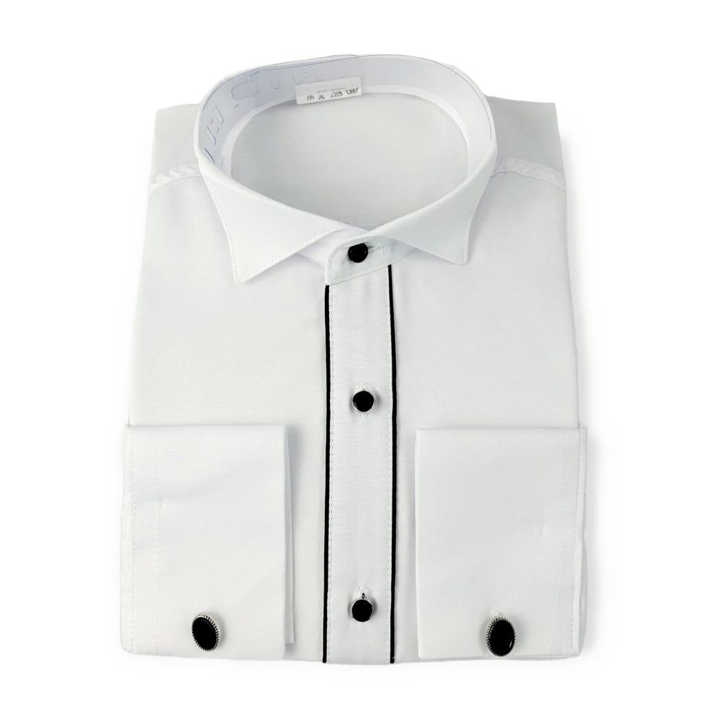 Chemise Habillée Garçon The Tuxedo – 100% Coton Sans Repassage | Boys Formal Dress Shirt Tuxedo Style