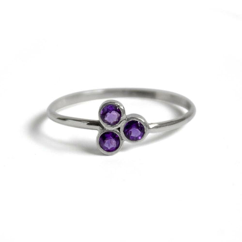 Bague Argent Sterling Amas d'Améthyste – Pierre Naturelle Bijou Femme | Amethyst Cluster Sterling Silver Ring