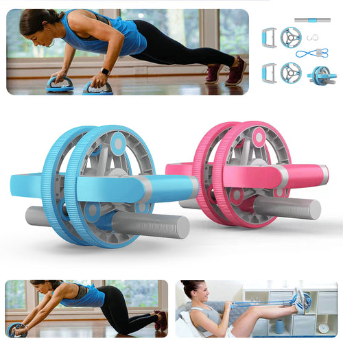 Roue Abdominale Multifonction avec Sangle – Kit Fitness Gym Entraînement | Multifunctional Abdominal Wheel Pull Strap Gym Training Set