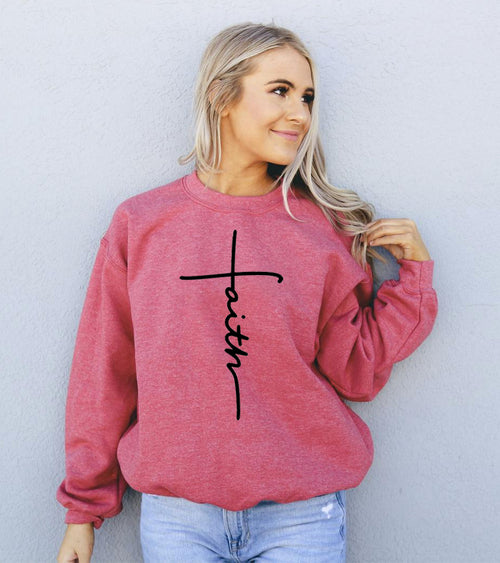 Sweatshirt Unisexe Faith – Col Rond Coton/Polyester | Faith Unisex Crew Neck Sweatshirt
