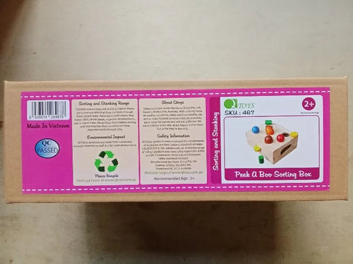 Boîte de Tri Peek a Boo QToys Australia – Jouet Éducatif Bébé & Tout-Petit | QToys Peek a Boo Sorting Box