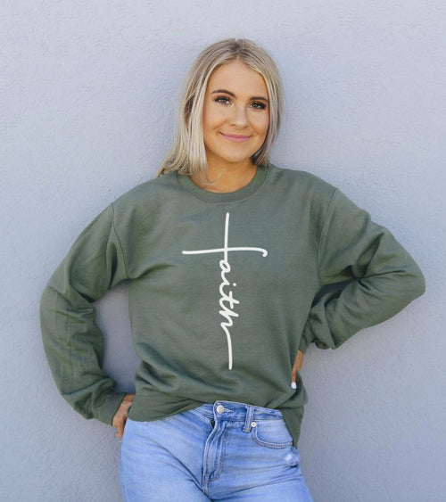 Sweatshirt Unisexe Faith – Col Rond Coton/Polyester | Faith Unisex Crew Neck Sweatshirt
