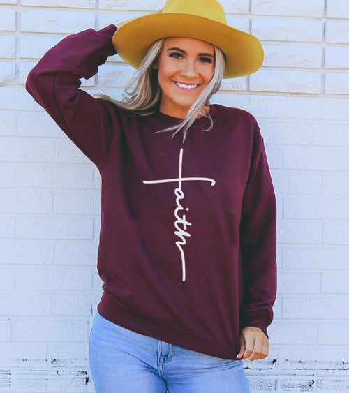Sweatshirt Unisexe Faith – Col Rond Coton/Polyester | Faith Unisex Crew Neck Sweatshirt