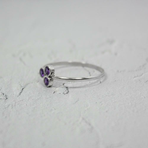 Bague Argent Sterling Amas d'Améthyste – Pierre Naturelle Bijou Femme | Amethyst Cluster Sterling Silver Ring
